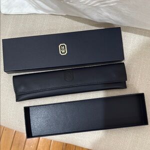 Harry Winston Dark Blue Leather Jewellery Travel Case